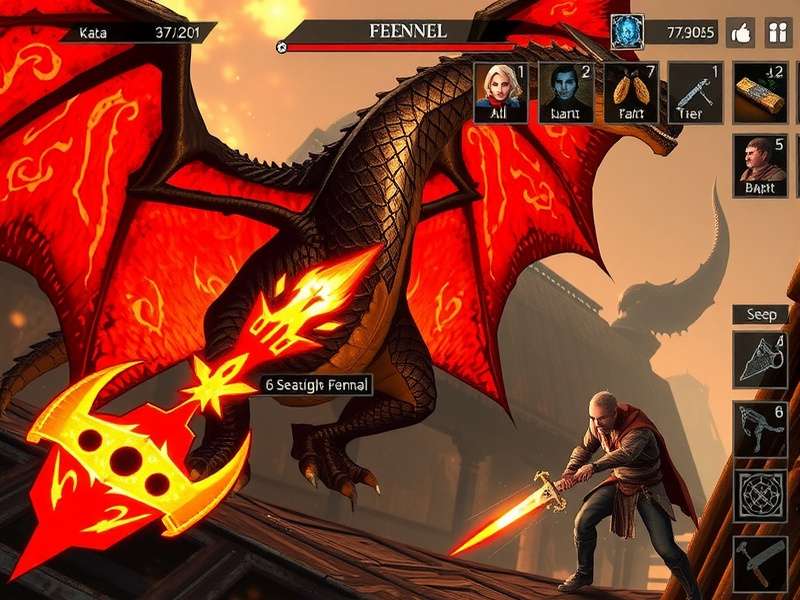 Dragon Slayer Fennel strategy guide screenshot showing character stats and equipment